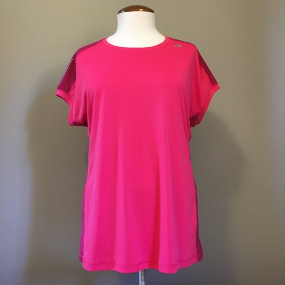 New Balance Two Tone Rose and Burgundy Almost Muscle Tee - Picture 2 of 16